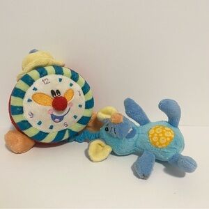 Kids II Musical Nursery Rhyme Hickory Dickory Dock Pull String Plush Blue Mouse